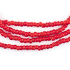 Bright Red White Heart Beads (4mm)