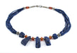 Natural Afghani Stone Lapis Dangle Necklace - The Bead Chest