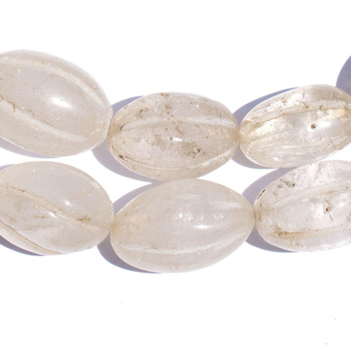 Nepali Carved Quartz Stone Beads (21x16mm) - The Bead Chest