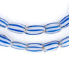Blue & White Venetian Watermelon Chevron Beads (14x7mm)