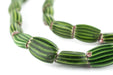 Bright Green Flat Watermelon Venetian Chevron Beads - The Bead Chest