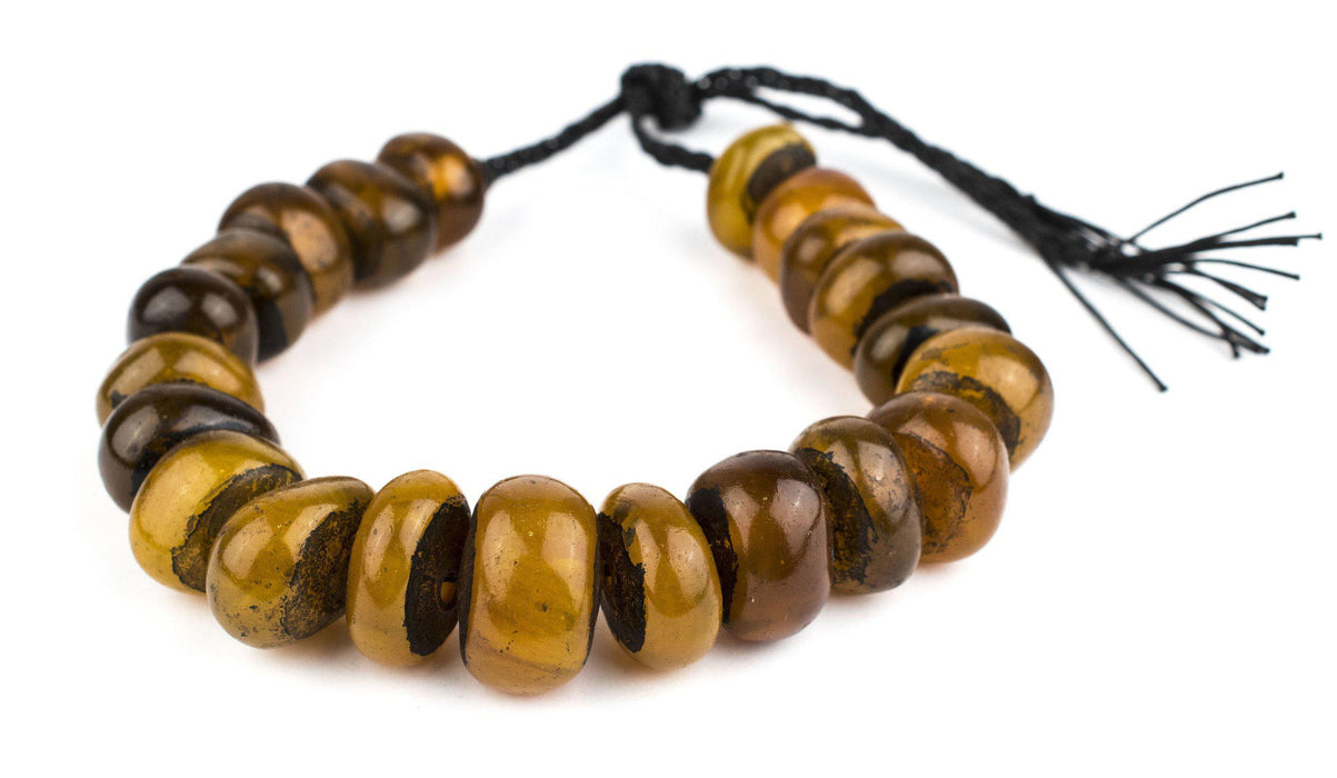 Moroccan Translucent Honey Amber Resin Beads (Graduated) - The Bead Chest