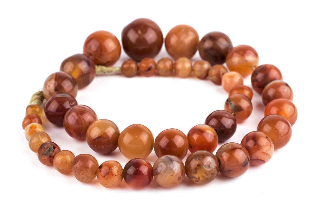 Carnelian Stone Sphere Beads (Graduated) - The Bead Chest