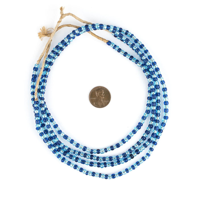 Blue Medley Ghana Glass Seed Beads (4mm) - The Bead Chest