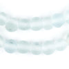 Clear Aqua Round Java Recycled Glass Beads (11mm)