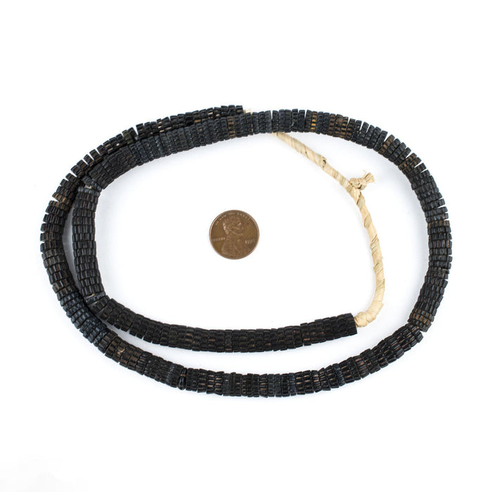 Black Vintage Czech Prosser Gear Beads - The Bead Chest