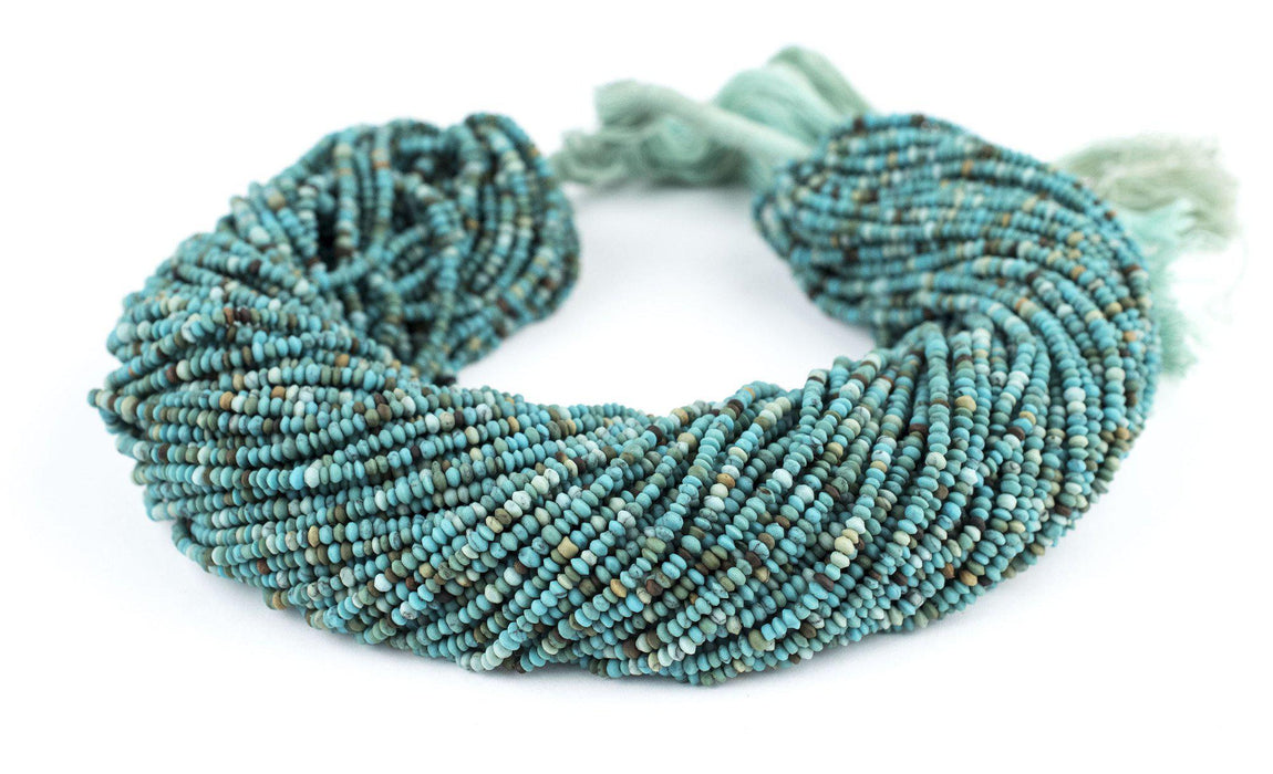 Blue Aqua Tiny Turquoise Stone Saucer Beads (2.5mm) - The Bead Chest