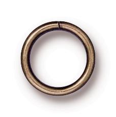 TierraCast 8mm Antiqued Brass Round Jump Rings (Approx 100 pieces) - The Bead Chest