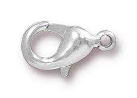 Silver Plated Lobster Clasps (12x7mm, 5 Pieces) - The Bead Chest