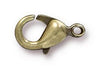 Antiqued Brass Lobster Clasps (12x7mm, 5 Pieces)