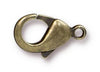 Antiqued Brass Lobster Clasps (15x9mm, 5 Pieces)