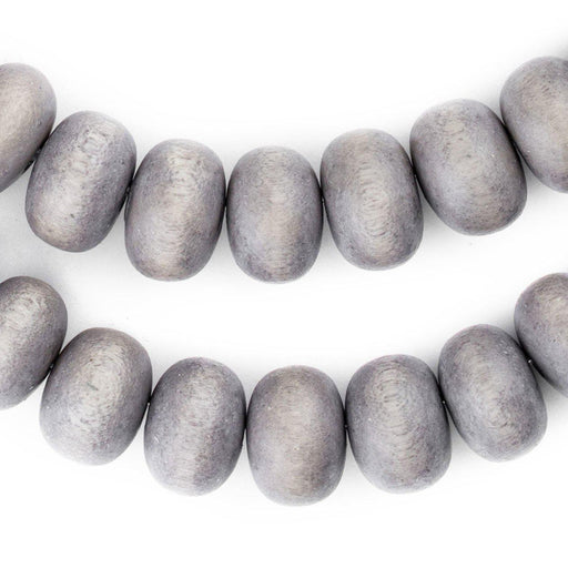 Grey Abacus Natural Wood Beads (10x15mm)
