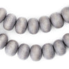 Grey Abacus Natural Wood Beads (10x15mm)