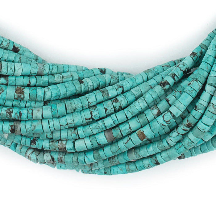 Hosseini Turquoise Cylinder Beads (2x4mm) - The Bead Chest