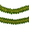 Lime Green Rondelle Recycled Glass Beads