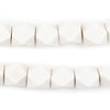 White Diamond Cut Natural Wood Beads (12mm)