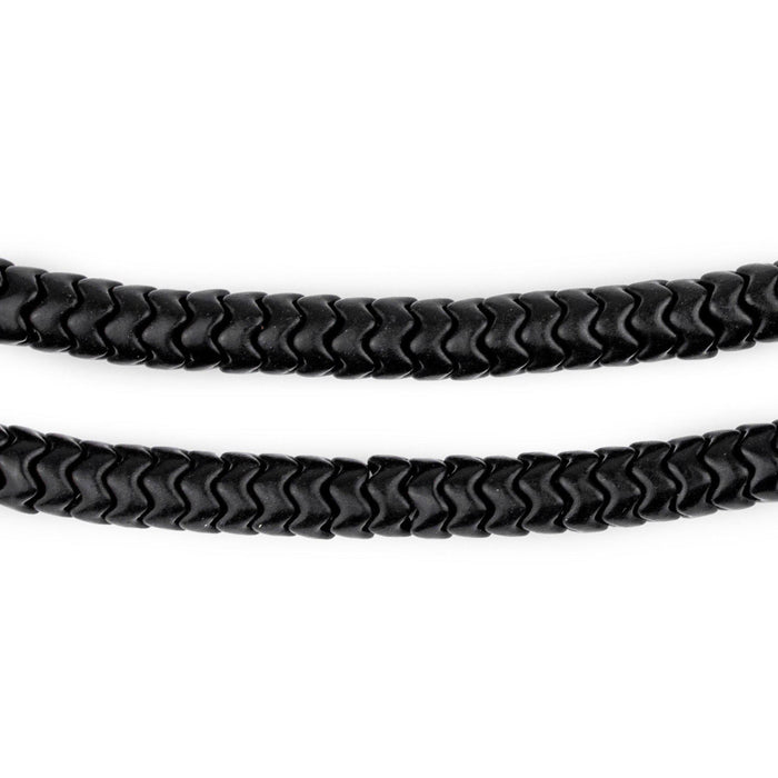Black Resin Snake Beads (7mm) - The Bead Chest