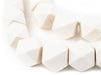 White Diamond Cut Natural Wood Beads (20mm) - The Bead Chest