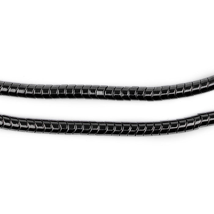 Charcoal Interlocking Non-Magnetic Hematite Snake Beads (4mm) - The Bead Chest