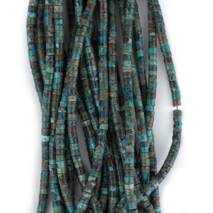 Dark Turquoise Stone Heishi Beads (3mm) - The Bead Chest