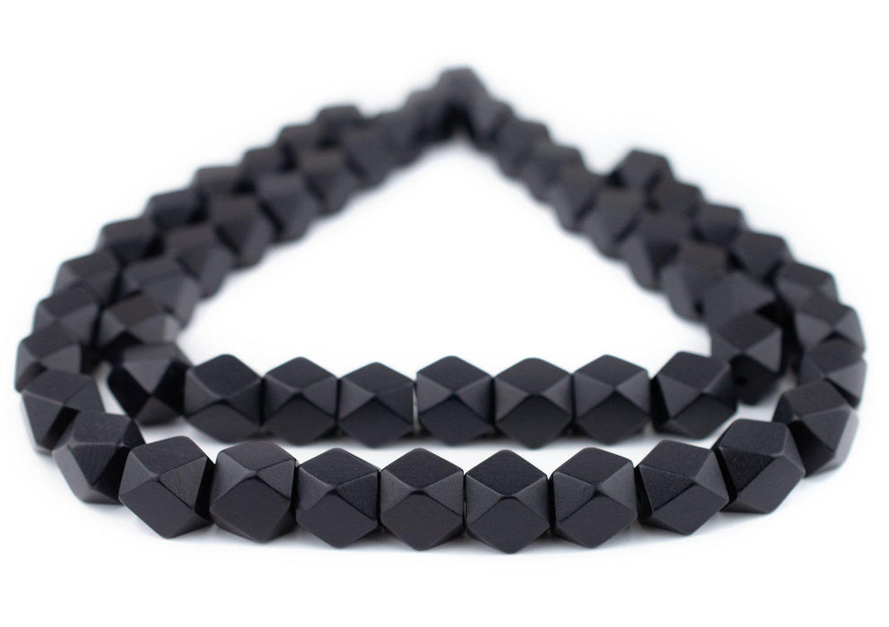 Black Diamond Cut Natural Wood Beads (15mm) - The Bead Chest