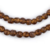 Amber Black Swirl Recycled Glass Beads (7mm)