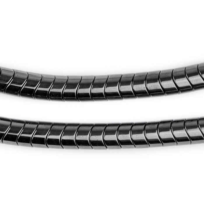 Charcoal Interlocking Non-Magnetic Hematite Snake Beads (8mm) - The Bead Chest