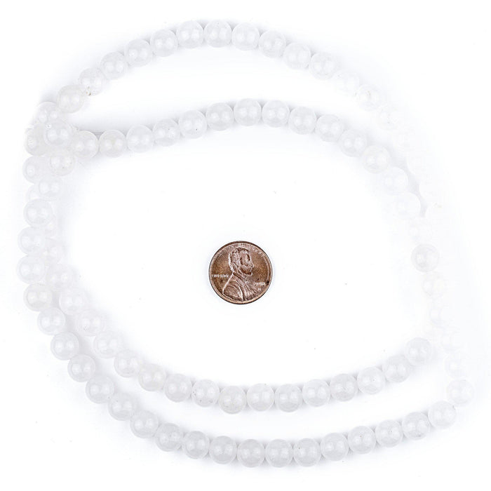 Round White Jade Beads (8mm) - The Bead Chest