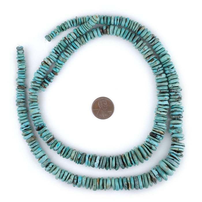 Blue Graduated Disk Turquoise Beads - The Bead Chest