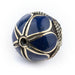 Lapis-Inlaid Afghan Tribal Silver Bead (20mm) - The Bead Chest