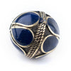 Lapis-Inlaid Afghan Tribal Silver Bead (20mm)