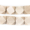Cream Diamond Cut Natural Wood Beads (17mm)