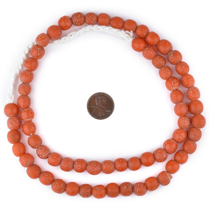 Papaya Orange Ancient Style Java Glass Beads (9mm) - The Bead Chest
