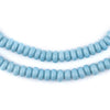 Baby Blue Java Glass Donut Beads (6mm)