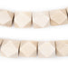 Cream Diamond Cut Natural Wood Beads (15mm) - The Bead Chest