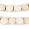 Cream Diamond Cut Natural Wood Beads (15mm)