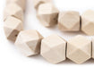 Cream Diamond Cut Natural Wood Beads (15mm) - The Bead Chest
