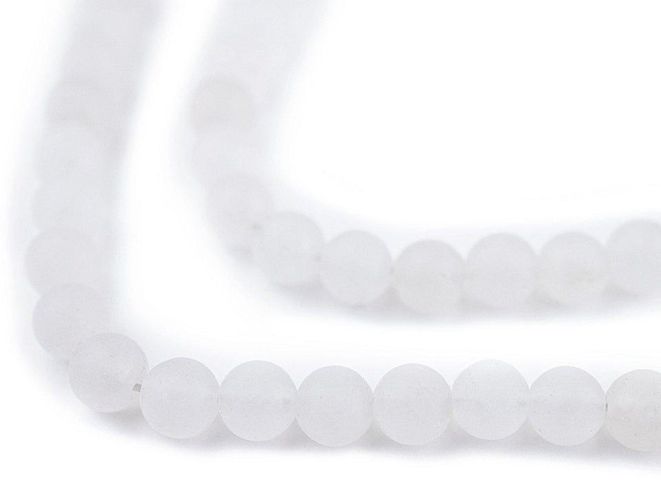 Matte Round White Jade Beads (6mm) - The Bead Chest