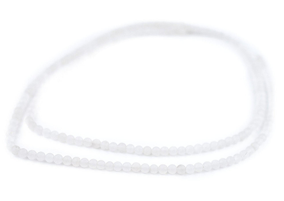 Matte Round White Jade Beads (4mm) - The Bead Chest
