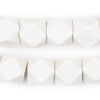 White Diamond Cut Natural Wood Beads (15mm)