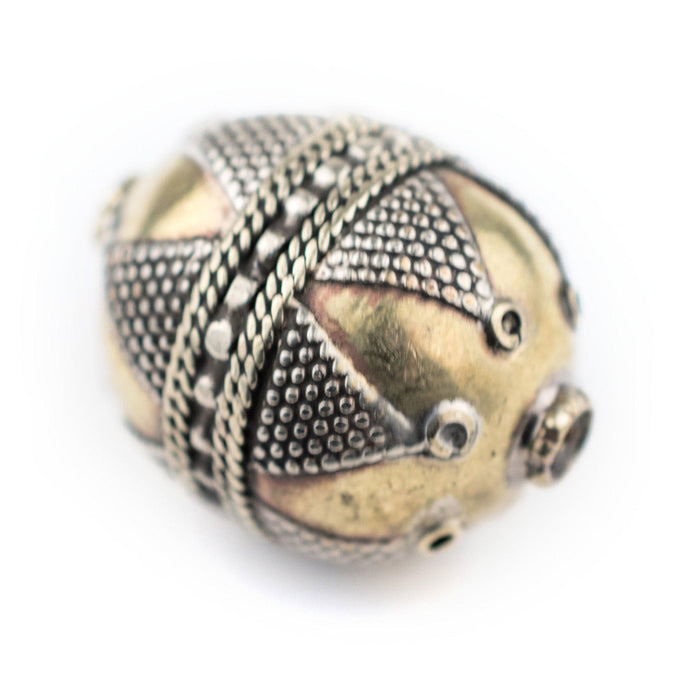 Round Afghan Tribal Brass Bead (27x20mm) - The Bead Chest