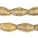 Ivory Coast Style Elongated Bicone Brass Filigree Beads (26 x 15mm) - The Bead Chest