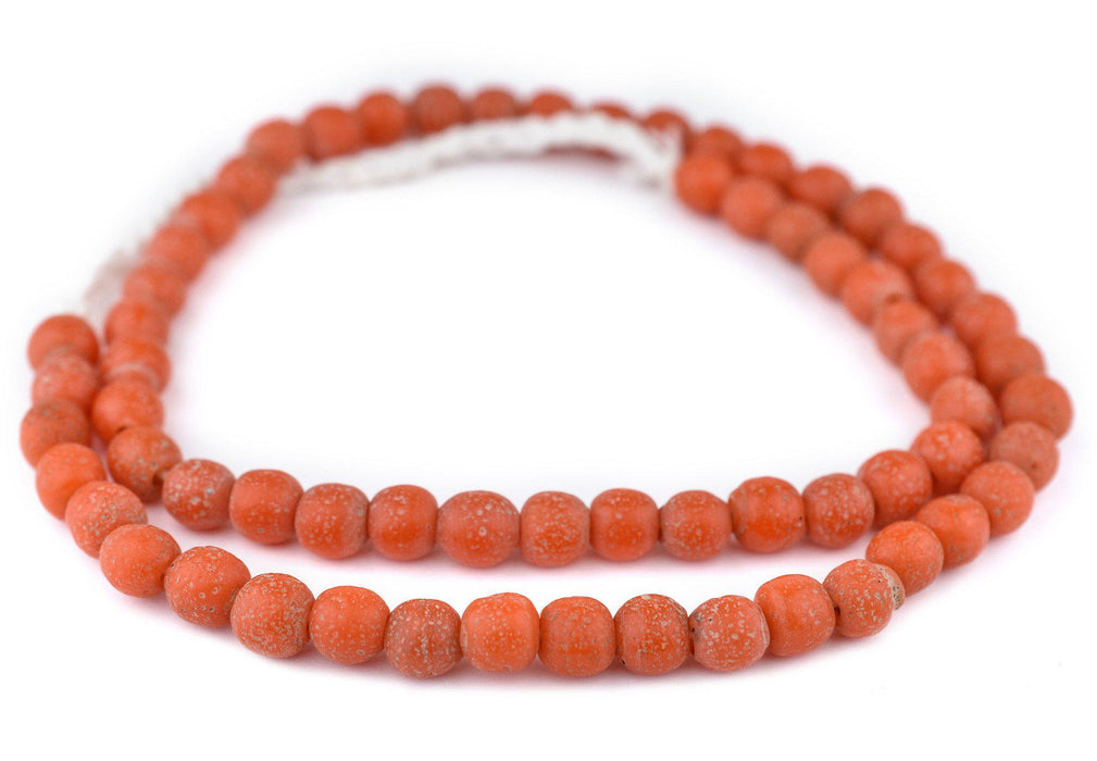 Papaya Orange Ancient Style Java Glass Beads (9mm) - The Bead Chest