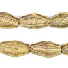 Ivory Coast Style Elongated Bicone Brass Filigree Beads (26 x 15mm)