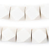 White Diamond Cut Natural Wood Beads (17mm)