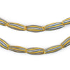 Yellow & Blue Striped Venetian Watermelon Chevron Beads