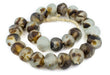 Super Jumbo Brown Swirl Recycled Glass Beads (32mm) - The Bead Chest