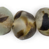 Super Jumbo Brown Swirl Recycled Glass Beads (32mm)