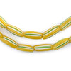 Yellow & Green Striped Venetian Watermelon Chevron Beads