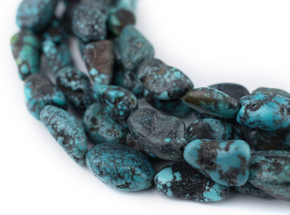 Dark Blue Turquoise Nugget Beads (17x8mm) - The Bead Chest